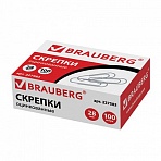 Скрепки BRAUBERG, 28 мм, оцинкованные, 100 шт., в картонной коробке