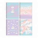 Тетрадь 80л., А5, клетка на гребне BG «Fluffy», матовая ламинация
