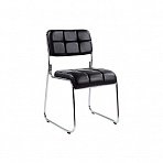 Стул Echair-803 VP (кожзам, черный, без подлокотников, хром)