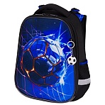 Ранец BRAUBERG PREMIUM, 2 отделения, с брелоком, «Score goal», 3D-панель, 38×29х16 см