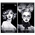 Скетчбук 40л. 105×195мм на гребне BG «Fashion Week», 120г/м2