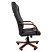 превью Кресло для руководителя Комус Мебель (Easy Chair) 430 чёрное (экокожа, металл с деревянными накладками)