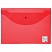 превью Папка-конверт с кнопкой STAFF, А4, до 100 листов, прозрачная, красная, 0.12 мм