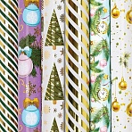 Бумага упаковочная новогодняя С ЭФФЕКТАМИ (1 шт. ) «Gold&Green»70×100 смассортиЗОЛОТАЯ СКАЗКА592186