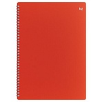 Тетрадь 48л., А4 клетка на гребне BG «Base», пластиковая обложка, красный