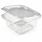 Одноразовый контейнер квадратный 750мл С КРЫШКОЙ ЮП-РКСП КОМПЛЕКТ 300шт прозрач. ПЭТ, шк167