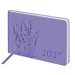 Еженедельник датированный 2027, МАЛЫЙ ФОРМАТ, 105×160 мм, А6, BRAUBERG «Imprint», тиснение, сиреневый