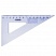 превью Треугольник пластиковый, угол 30, 13 см, ПИФАГОР, тонированный, прозрачный, голубой