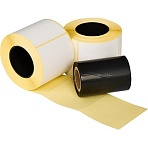 Термотрансферные этикетки ПГЛ 58×60 (4 шт. )+риббон WAX 60×100 в комплекте