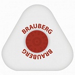 Резинка стирательная BRAUBERG, треугольная, пластиковый держатель, 10?45?45 мм, белая, в упаковке с подвесом