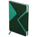 Ежедневник недатированный A5, 136л., кожзам, OfficeSpace «Magnetic valve», изумрудно-зеленый