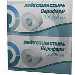 Лейкопластырь рулонный ВЕРОФАРМ, 1×500 см, тканевая основа, контурная упаковка