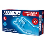Перчатки нитриловые универсальные 50 пар (100 шт. ), размер L (большой), голубые, RABBITEX (РАББИТЕКС) Standard