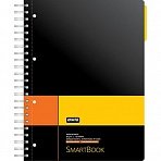 Бизнес-тетрадь SMARTBOOK (А4, 120л, клетка, спираль, разд, карман, жел-оранжевый)