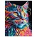 превью Картина по номерам на холсте ТРИ СОВЫ «Неоновый кот», 30×40, с акриловыми красками и кистями
