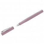 Ручка перьевая Faber-Castell «Grip 2010», синяя, F=0.6мм, трехгран., дымчато-розовый корпус