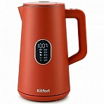 Чайник KITFORT КТ-6115-3, 1.5 л, 1800 Вт, закрытый нагревательный элемент, ТЕРМОРЕГУЛЯТОР, двойные стенки, красный