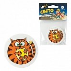 Значок светоотражающий «Рыжий кот», 55×50 мм