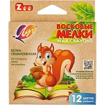 Мелки восковые Луч ZOO 12 цветов шестигранные