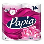 Бумага туалетная Papia «Secret Garden», 3-слойная, 4шт., ароматизир., розов. тиснение, белый