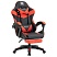 превью Кресло компьютерное DEFENDER Tornado, 2 подушки, подставка для ног, экокожа, черное/красное, ш/к 26722