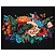 превью Картина по номерам на черном холсте ТРИ СОВЫ «Бабочка на цветах», 40×50, c акриловыми красками и кистями