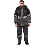 Костюм рабочий зимний мужской з43-КПК сер/черн (р.68-70) 182-188(серия З)