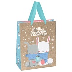 Пакет подарочный 18×23×10см MESHU «Cute bunny», фольга, блестки, крафт