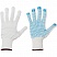 превью Перчатки защитные трикотажные с ПВХ покрытием белые (точка, 13 класс, универсальный размер, 10 пар в упаковке)