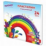 Пластилин классический ЮНЛАНДИЯ «ЮНЫЙ ВОЛШЕБНИК», 24 цвета, 480 г, СО СТЕКОМ