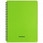 Тетрадь 60л. А5 клетка на гребне OfficeSpace «Neon», салатовая пластиковая обложка