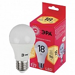 Лампа светодиодная ЭРА, 18(96)Вт, цоколь Е27, груша, теплый белый, 25000 ч, LED A65-18W-3000-E27