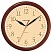 превью Часы настенные TROYKA 21234287, круг, бежевые, коричневая рамка, 24.5×24.5×3.1 см