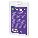 Бейдж вертикальный Berlingo «ID 100», 85×55мм, прозрачный, без держателя