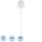 Ложка одноразовая чайная белая, 12.2 см, PS, 100 шт/уп
