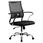 Кресло оператора Метта ErgoLife Sit Air M3-290K, ткань-сетка черная, механизм качания, хром