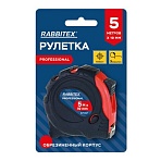 Рулетка измерительная 5м х 19мм, обрезиненный корпус, 3 фиксатора, RABBITEX Professional