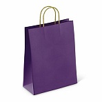 Крафт-пакет бумажный «Dark violet» 26×15х35 см, с кручеными ручками, 80 г/м2, моноцвет
