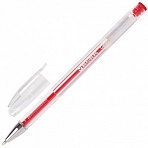 Ручка гелевая BRAUBERG «Jet», корпус прозрачный, толщина письма 0.5 мм, красная