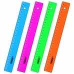 Линейка пластиковая 25 см ПИФАГОРнепрозрачнаянеоноваяассорти210790