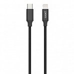 Кабель USB PERO DC-05 Type-C to Lightning, 3А, 2м, Black