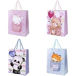 Пакет подарочный (1 штука) 26×13х32 см (L), «Lovely Animals», ассорти, глиттер, ЗОЛОТАЯ СКАЗКА