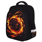 Ранец BRAUBERG KIDS STANDARD, 2 отделения, Fire split, 3D-панель, 36×28х14 см