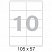 превью Этикетки самоклеящиеся Office Label эконом 105×57 мм белые (10 штук на листе А4, 50 листов в упаковке)