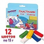 Пластилин мягкий ЮНЛАНДИЯ «ЮНЫЙ ВОЛШЕБНИК», 12 цветов 180 г, СО СТЕКОМ, ВЫСШЕЕ КАЧЕСТВО, европодвес