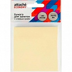 Стикеры Attache Economy 76×76 мм пастельный желтый (1 блок, 100 листов)