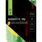 Альбом для акварели 10л,А3,склейк,блок гознак,200гр,тверд.карт.подлож