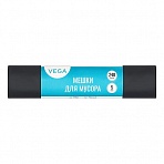 Мешки для мусора 240л VEGA ПВД, 90×130см, 25мкм, 5шт., черные, в рулоне