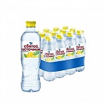 Вода питьевая Святой Источник негазированная со вкусом лимона 0.5 л (12 штук в упаковке)