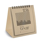 Календарь-домик настольный на гребне, 2026 г., BRAUBERG, 110×120 мм, БЕЖЕВЫЙ